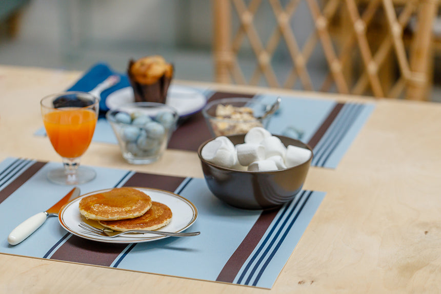SET DI 2 TOVAGLIETTE BLU & CHOCOLATE