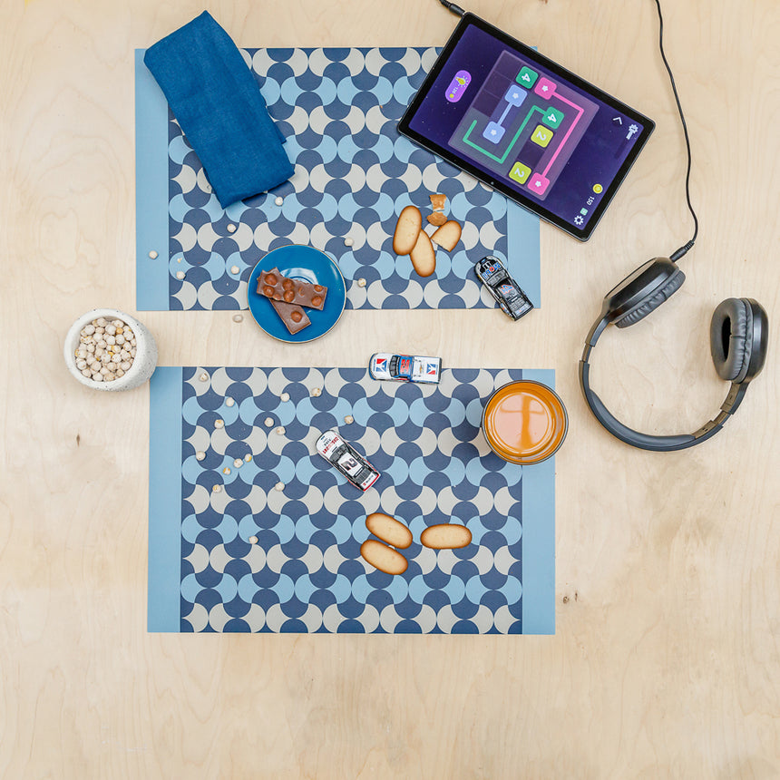 SET DI 2 TOVAGLIETTE CIRCLES NAVY