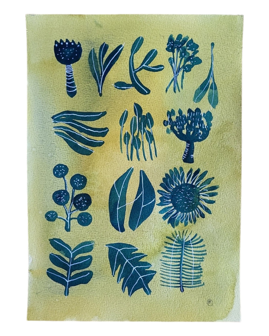 ACQUERELLI ORIGINALI SERIE BOTANICA A4