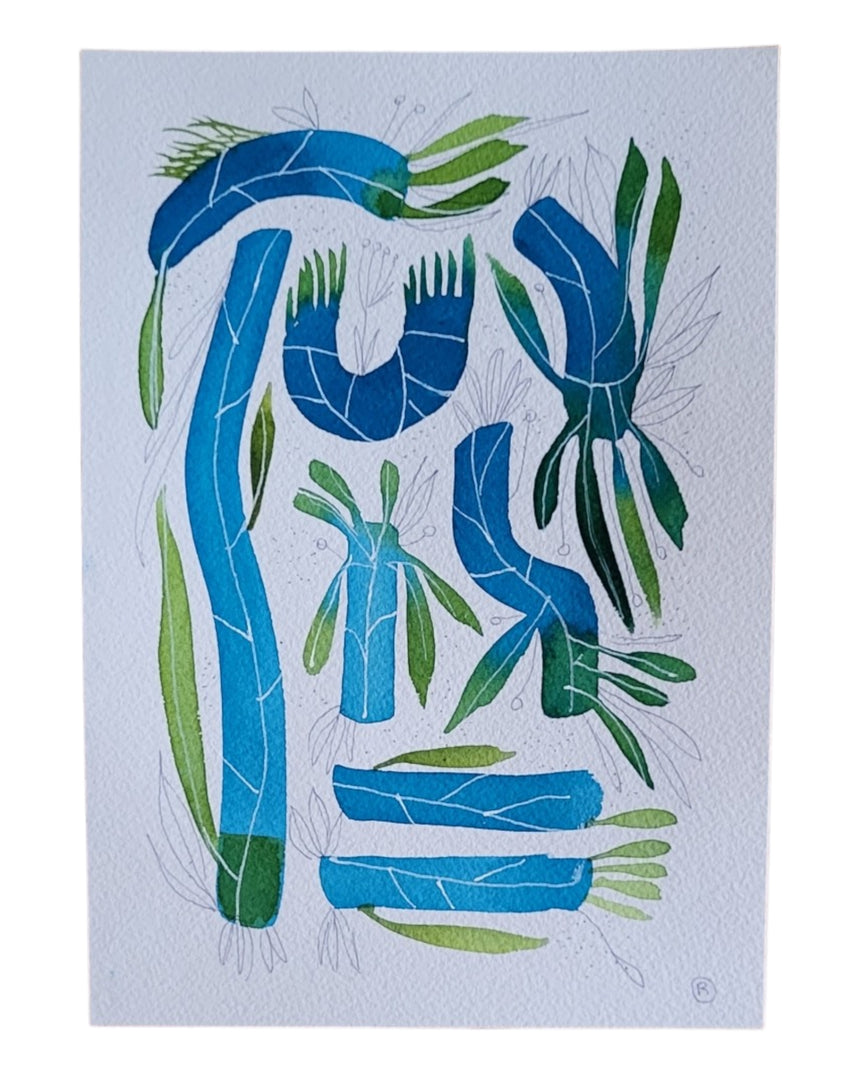 ACQUERELLI ORIGINALI SERIE BOTANICA A5