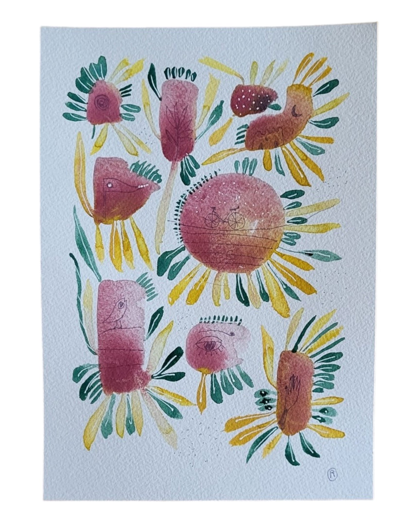 ACQUERELLI ORIGINALI SERIE BOTANICA A5