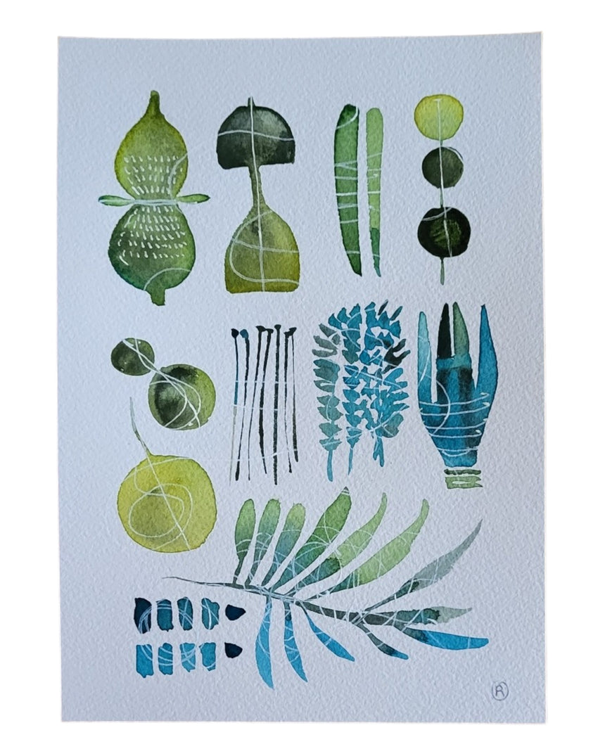 ACQUERELLI ORIGINALI SERIE BOTANICA A5